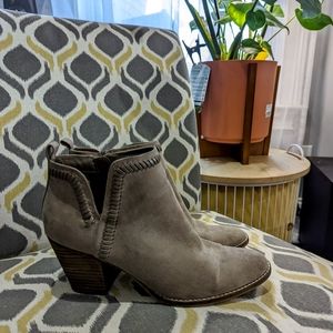 Taupe suede booties